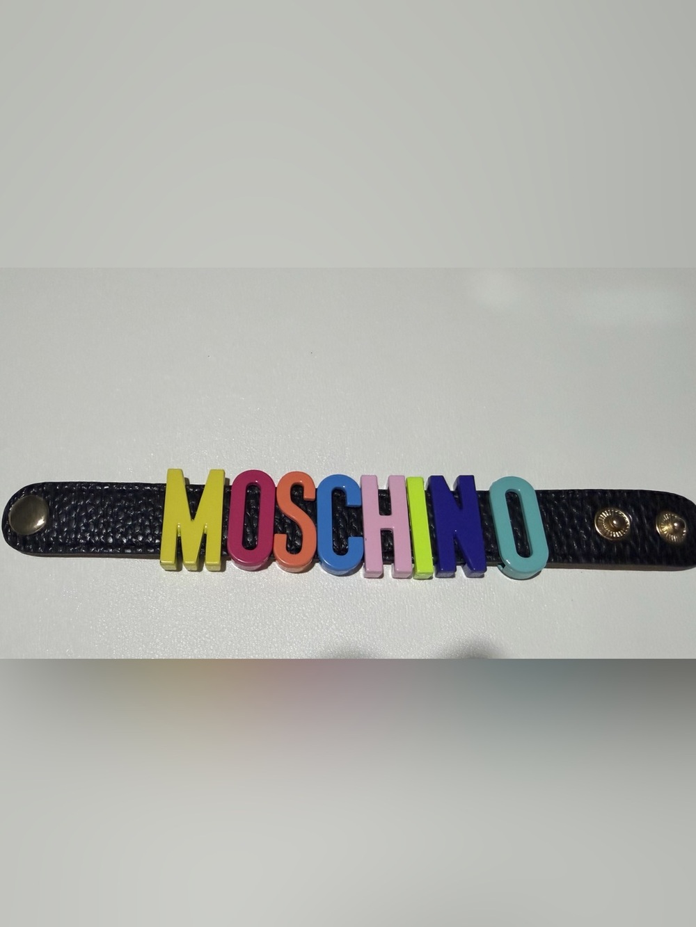 MOSCHINO Multicolor Letter Charm Leather Bracelet - Picture 3 of 5